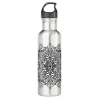 Dragonflies Mandala Black Tribal Stainless Steel Water Bottle