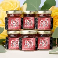Elegant 80th Ruby Wedding Anniversary Celebration Honey Jar Favors