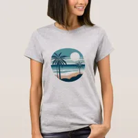 Tropical Beach Coastal Vector T-Shirt