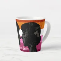 Lesbian Flag with Two Woman Silhouettes  Latte Mug