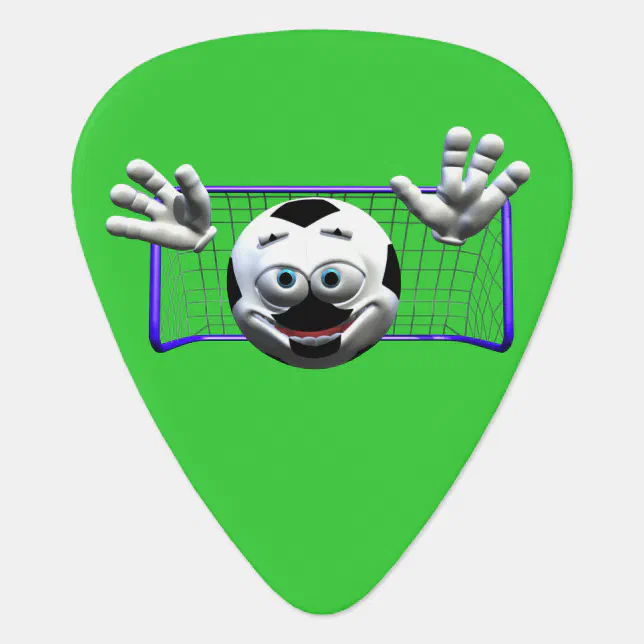 Funny Cartoon Soccer Ball Guitar Pick