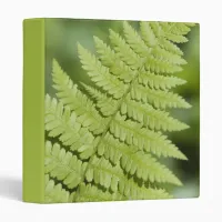 Green Fern Frond 3 Ring Binder