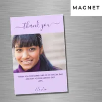 Violet lavender photo script thank you magnet