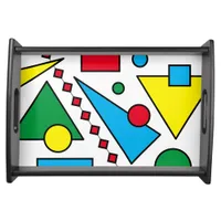 [Geometric Abstract #1] Bold Primary Colors Shapes Serving Tray