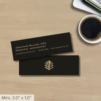 Simple Black Custom Logo Mini Business Card