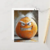 A Scary Angry Orange Postcard