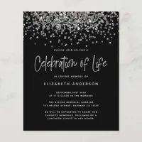 BUDGET Glitter Celebration of Life Invitation