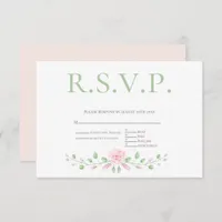 Menu Choice RSVP - Pink Blush Floral Accent