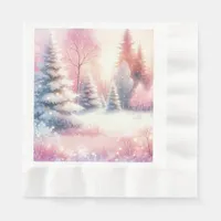 Pink Winter Wonderland Christmas  Napkins