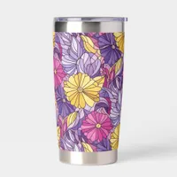 Stained Glass Abstract Purple Yellow Pink Insulated Tumbler