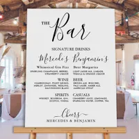 Custom Wedding Bar Modern Signature Drinks Menu Foam Board