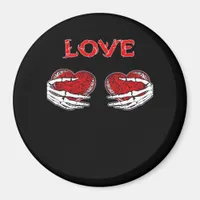Skeleton Hands Heart Funny Design Magnet
