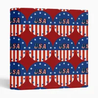 USA - American Flag and Stars in Circle 3 Ring Binder