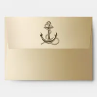 Rustic Vintage Antique Anchor Nautical  Wedding   Envelope