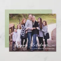 Budget Modern Happy Holidays Handwritten Photo