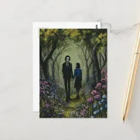 A Couple Walk in the Woods Postcard