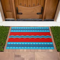 Southwest River Canyon Geometric Red Turquoise Doormat