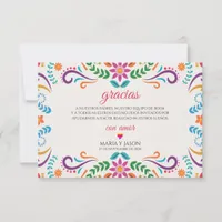 Elegant Colorful Floral Fiesta Spanish Wedding Thank You Card
