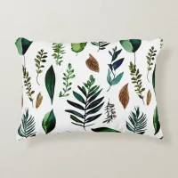 Green Foliage Botanical Nature Lovers  Accent Pillow