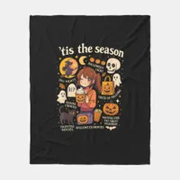Tis The Season Halloween Anime Icons Fall Design Fleece Blanket