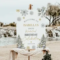 Winter Wonderland Birthday Welcome sign