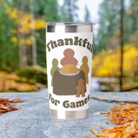 Thankful Gamer Design Thanksgiving Boardgame  Insulated Tumbler