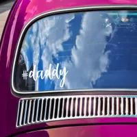 Hashtag #daddy White Calligraphy Fatherhood Car Window Cling