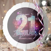 Silver Disco Ball Music Notes 21st Birthday Party Balloon