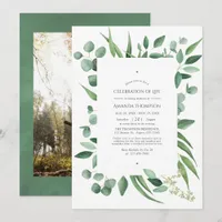 Eucalyptus Greenery Wedding Celebration of Life Announcement