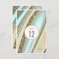 Abstract Glitter Strata Wedding Table Number ID903