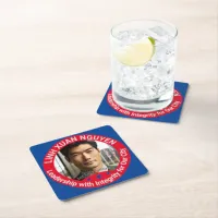 City Council Election Custom Photo Campaign Square Paper Coaster