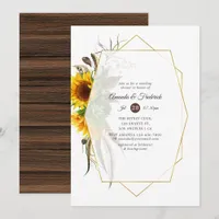Rustic Sunflower Geometric Wedding Shower Invitation