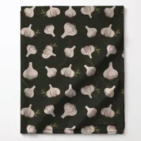Garlic Rosemary Dark Green Kitchen Botanical Fabric