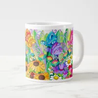 Ladybug Garden Butterflies Giant Coffee Mug