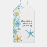 Blue and Yellow Sea Life Nautical Wedding Gift Tags