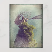 Windmill Grunge Postcard
