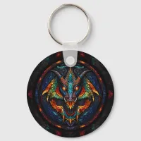 Dragon Stained Glass Mosaic Design Keychain