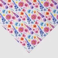 Bright Abstract Watercolor Style Flowers Tissue Paper