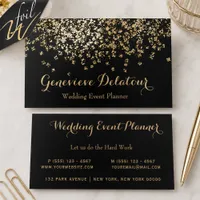 Gold Foil Confetti Wedding Event Planner Business Cards