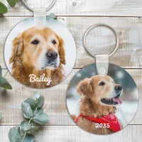 Custom Dog Photo Pet Personalized Name & Date Keychain
