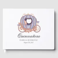 Rose Gold and Lilac Glitter Princess Quinceañera Guest Book