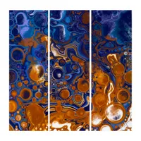 Blue and Copper Abstract Modern Art 