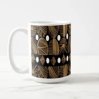 Caribbean Tribal Mudcloth: Black, White, Gold Coffee Mug