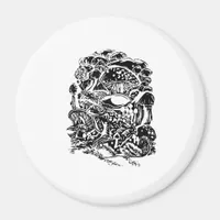 Cottagecore Aesthetic Frog Mushroom Goblincore Art Magnet