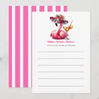Older Wiser Hotter Hot Pink Flamingo Birthday Advice Card
