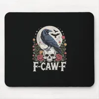 F-Caw-F Bird Crow Funny Crow Bird Cawing Grunge Re Mouse Pad