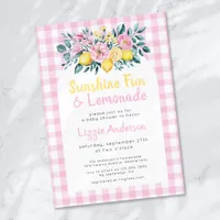 Sunshine Fun and Lemonade Floral Baby Shower Invitation