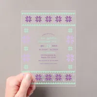 Sugar Plum Frost Ugly Sweater Christmas Party Acrylic Invitations