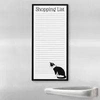 .Black and White Tuxedo Cat Personalized Magnetic Notepad