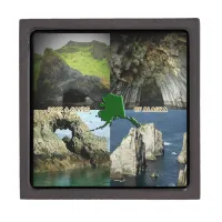 Rock Formations and Caves in Alaska Collage Keepsake Box